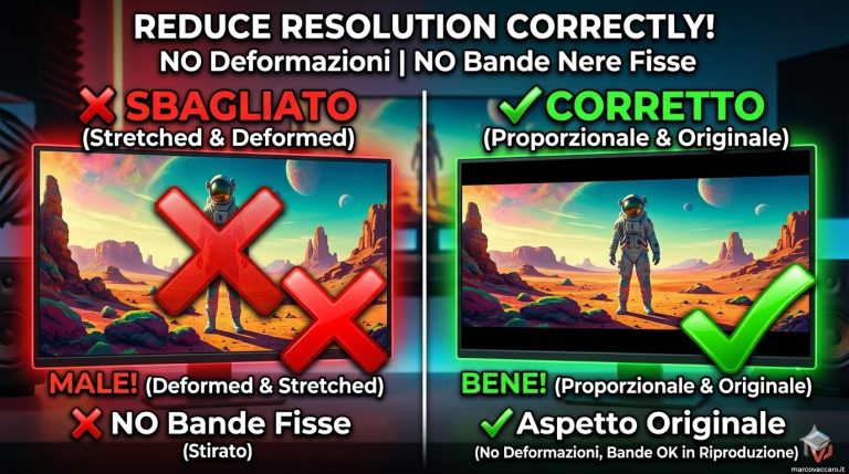 Come ridurre la risoluzione di un video senza deformarlo o creare bande nere