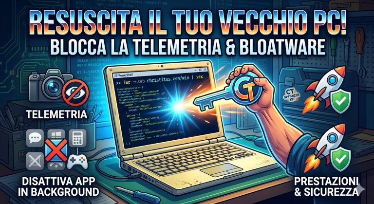 Come resuscitare un vecchio pc bloccando la telemetria di Windows (con la nuova utility di Chris Titus)