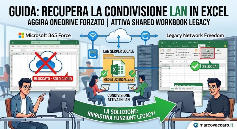 Excel: Come riattivare la condivisione in rete locale