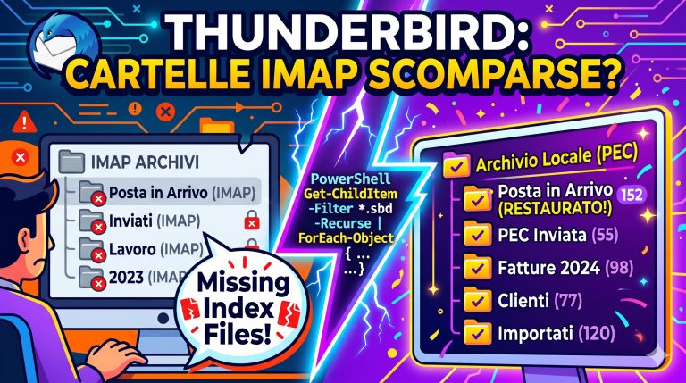 Thunderbird e l’Incubo delle Cartelle Scomparse: Come Importare Archivi IMAP Nidificati (Senza Impazzire)