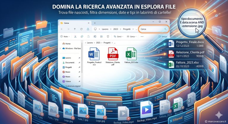 I segreti della barra di ricerca di Esplora file: come trovare (davvero) quello che cerchi