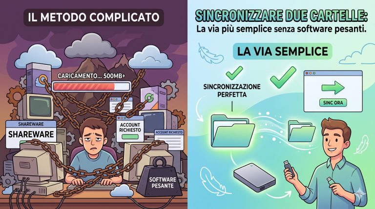 Sincronizzare due cartelle: la via più semplice senza software pesanti