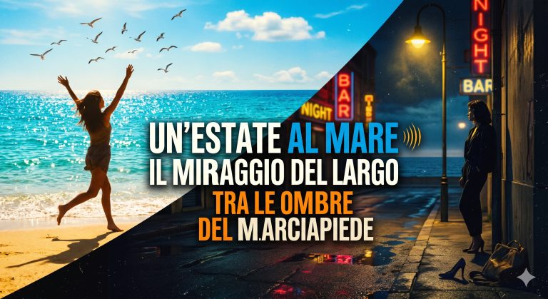 Un’estate al mare: il miraggio del largo tra le ombre del marciapiede